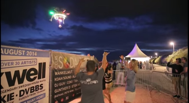 The Party Drone! Carrying 3 speakers 450 watts!