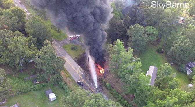 Hwy 11 Pelham Large Tanker Fire Accident – Aerial Video