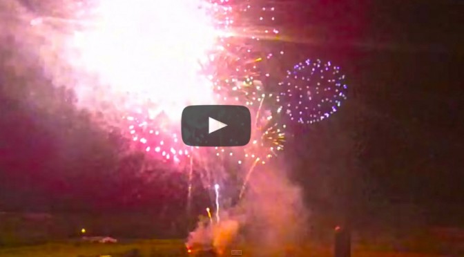 Drone View of July 3rd Fireworks – Alabaster Grain Silo
